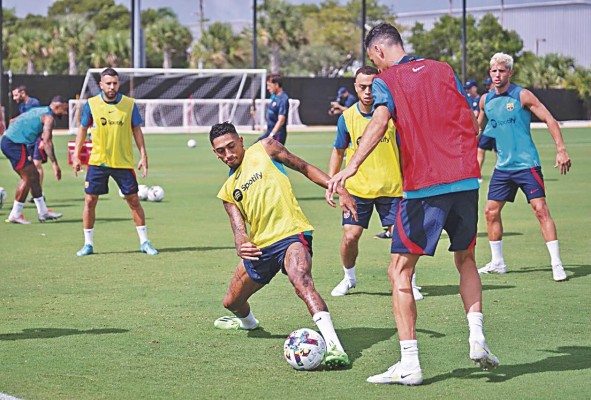 El FC Barcelona durante un entrenamiento en Florida, Estados Unidos. El FC Barcelona durante un entrenamiento en Florida, Estados Unidos.