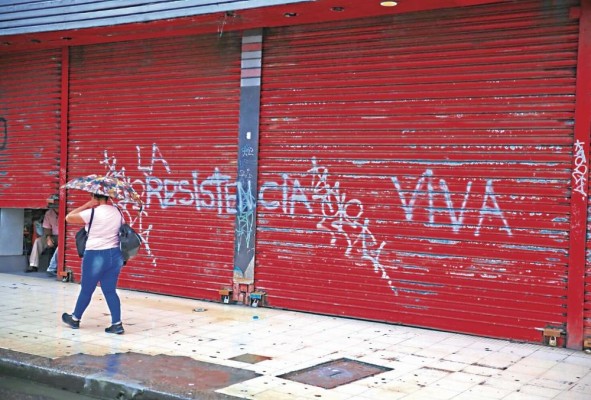 Negocios cerrados por las protestas Negocios cerrados por las protestas
