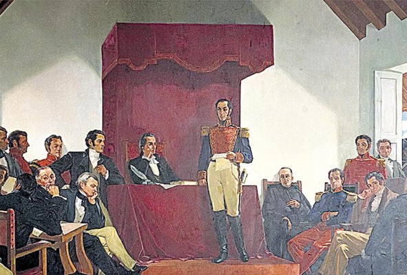 Pintura 'El Discurso de Angostura', de Tito Salas Pintura 'El Discurso de Angostura', de Tito Salas
