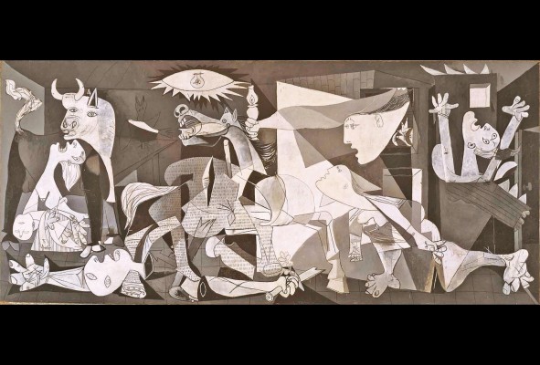 Muchos artistas han utilizado las expresiones del arte para referirse a la guerra. Pablo Picasso pintó, por encargo del gobierno de la Segunda República en España, la obra conocida mundialmente como 'Guernica', lienzo en gran formato que recuerda la desaparición de la villa vasca del mismo nombre. Muchos artistas han utilizado las expresiones del arte para referirse a la guerra. Pablo Picasso pintó, por encargo del gobierno de la Segunda República en España, la obra conocida mundialmente como 'Guernica', lienzo en gran formato que recuerda la desaparición de la villa vasca del mismo nombre.