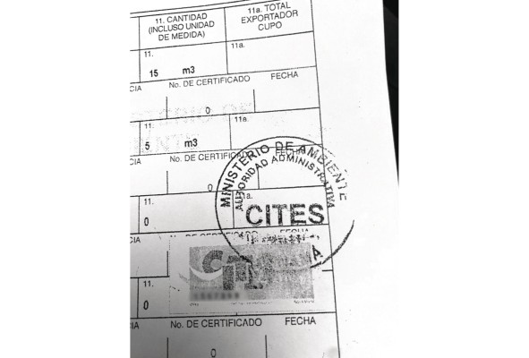 Muestra de un sello Cites que acompaña las guías de exportación. Muestra de un sello Cites que acompaña las guías de exportación.