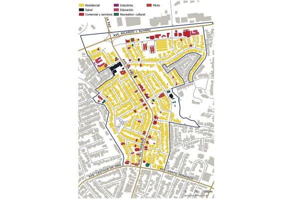 Plano indicativo de los usos de suelo a 2016: se observa cómo los usos comerciales se encuentran concentrados sobre los ejes viales principales de la Ave. Ricardo J. Alfaro y la Avenida de la Paz, arterias de alto flujo peatonal. En especial el eje de la Avenida de la Paz sirve de conexión transversal de la ciudad entre las áreas centrales y el puente Centenario. Plano indicativo de los usos de suelo a 2016: se observa cómo los usos comerciales se encuentran concentrados sobre los ejes viales principales de la Ave. Ricardo J. Alfaro y la Avenida de la Paz, arterias de alto flujo peatonal. En especial el eje de la Avenida de la Paz sirve de conexión transversal de la ciudad entre las áreas centrales y el puente Centenario.