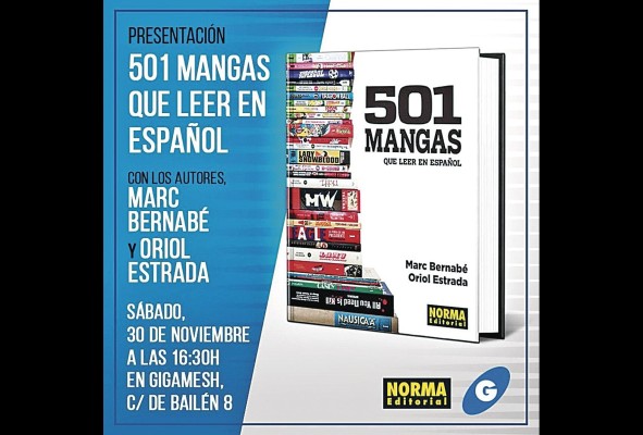 Afiche de la presentación de '501 mangas que leer en español'. Afiche de la presentación de '501 mangas que leer en español'.