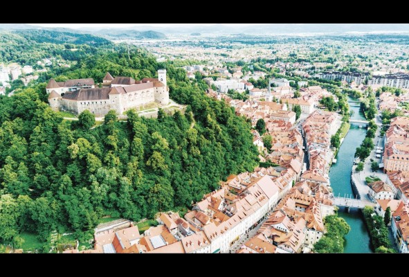 Vista aérea de Ljubliana Vista aérea de Ljubliana