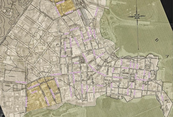 Este mapa de la Isthmian Canal Comission de 1910 muestra el sistema de calles numeradas y avenidas por letras, el cual reemplaza al viejo sistema hispánico que utilizaba mayormente nombres de personajes y de provincias o lugares del interior del país. Este mapa de la Isthmian Canal Comission de 1910 muestra el sistema de calles numeradas y avenidas por letras, el cual reemplaza al viejo sistema hispánico que utilizaba mayormente nombres de personajes y de provincias o lugares del interior del país.