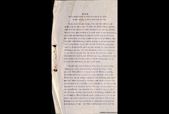 Primera página del documento del 10 de noviembre de 1821. Primera página del documento del 10 de noviembre de 1821.