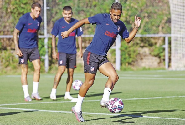 Atlético de Madrid, durante su entrenamiento. Atlético de Madrid, durante su entrenamiento.