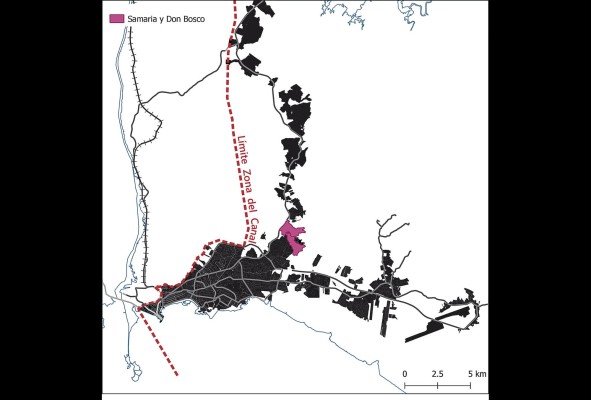 Huella urbana de la ciudad de Panamá en 1970 y localización regional de Samaria y Don Bosco, en el corregimiento Belisario Porras, distrito de San Miguelito, sobre la Transístmica. Huella urbana de la ciudad de Panamá en 1970 y localización regional de Samaria y Don Bosco, en el corregimiento Belisario Porras, distrito de San Miguelito, sobre la Transístmica.