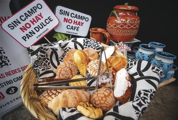 Fotografía que muestra una canasta con pan de dulce, durante una conferencia de prensa para presentar la iniciativa 'Por nuestro campo', ayer en la ciudad de México (México). Fotografía que muestra una canasta con pan de dulce, durante una conferencia de prensa para presentar la iniciativa 'Por nuestro campo', ayer en la ciudad de México (México).