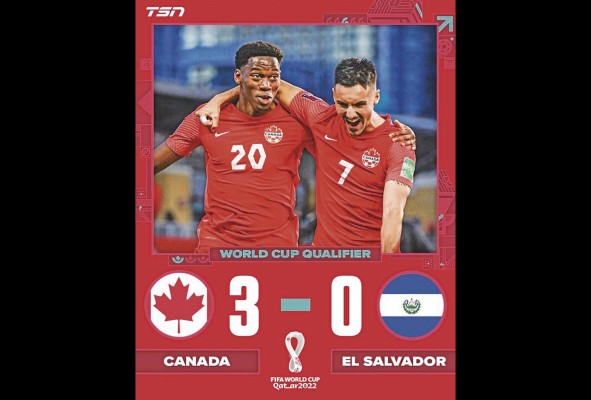 La victoria 3-0 sobre El Salvador catapultó a la escuadra canadiense al segundo lugar de la tabla de posiciones. La victoria 3-0 sobre El Salvador catapultó a la escuadra canadiense al segundo lugar de la tabla de posiciones.