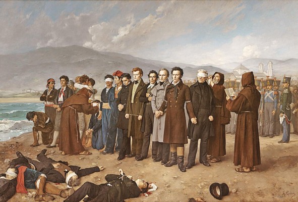 'Fusilamiento de Torrijos y sus compañeros en las playas de Málaga', obra de Antonio Gisbert. 'Fusilamiento de Torrijos y sus compañeros en las playas de Málaga', obra de Antonio Gisbert.