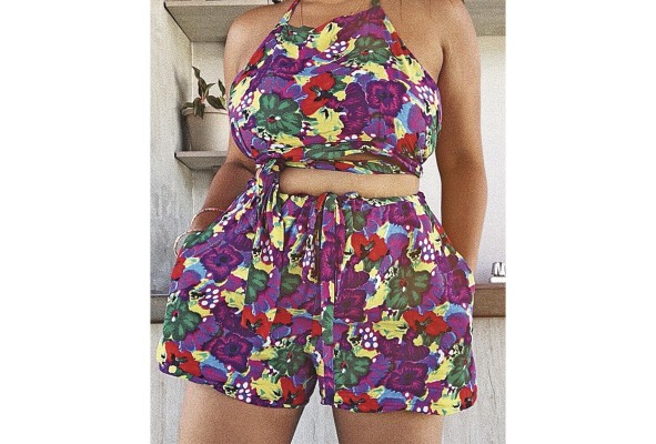 Conjunto de La Mia Ragazza con estampados florales Conjunto de La Mia Ragazza con estampados florales