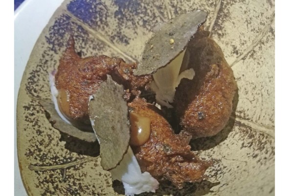 Torrejas caribeñas con pulpo y trufas Torrejas caribeñas con pulpo y trufas
