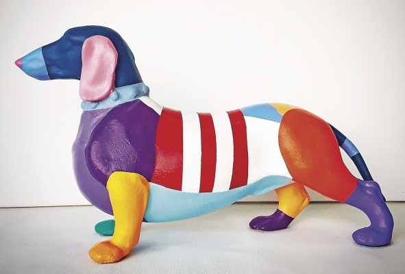 Obra de Gennaro Rodríguez sobre su perro salchicha que expresa la nostalgia de su infancia. Obra de Gennaro Rodríguez sobre su perro salchicha que expresa la nostalgia de su infancia.