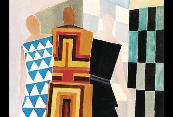 En su obra 'Vestidos simultáneos', Sonia Delaunay transfiere al lienzo sus investigaciones con el color y la forma. En su obra 'Vestidos simultáneos', Sonia Delaunay transfiere al lienzo sus investigaciones con el color y la forma.