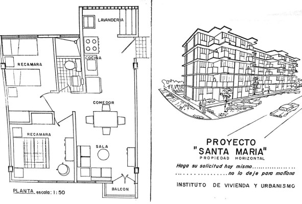 Plano arquitectónico y vista del diseño de los edificios conocidos como Santa María y construidos sobre la Avenida Ricardo J. Alfaro, área de expansión urbana de la ciudad de Panamá en la década de 1970. Plano arquitectónico y vista del diseño de los edificios conocidos como Santa María y construidos sobre la Avenida Ricardo J. Alfaro, área de expansión urbana de la ciudad de Panamá en la década de 1970.