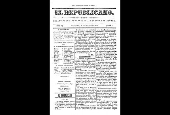 Portada del diario 'El Republicano', Santiago, Panamá. Portada del diario 'El Republicano', Santiago, Panamá.