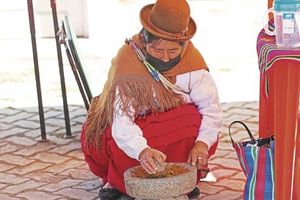 Los brillantes colores rojos, amarillos y verdes de locotos, chinches y ulupicas, tres tipos de bayas picantes bolivianas, o las vainas de ajíes amarillo y colorado destacaron en las mesas de exposición de las representantes de las provincias paceñas en el festival. Los brillantes colores rojos, amarillos y verdes de locotos, chinches y ulupicas, tres tipos de bayas picantes bolivianas, o las vainas de ajíes amarillo y colorado destacaron en las mesas de exposición de las representantes de las provincias paceñas en el festival.
