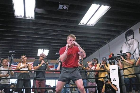 El 'Canelo' Álvarez durante un entrenamiento. El 'Canelo' Álvarez durante un entrenamiento.