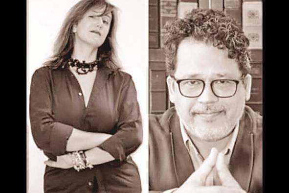 Los escritores Mónica Miguel Franco y Edilberto González Trejos Los escritores Mónica Miguel Franco y Edilberto González Trejos
