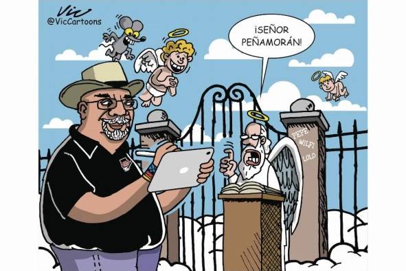 Caricatura en homenaje a Peña Morán. Caricatura en homenaje a Peña Morán.