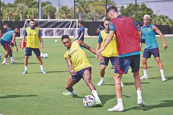 El FC Barcelona durante un entrenamiento en Florida, Estados Unidos. El FC Barcelona durante un entrenamiento en Florida, Estados Unidos.