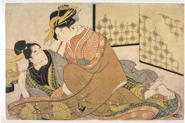 Kitagawa Utamaro cortesana con cliente adolescente Kitagawa Utamaro cortesana con cliente adolescente