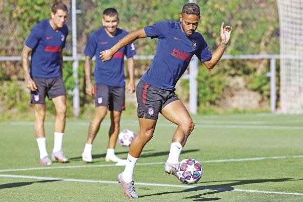 Atlético de Madrid, durante su entrenamiento. Atlético de Madrid, durante su entrenamiento.