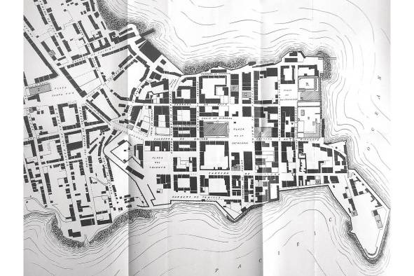 Este mapa de 1895 muestra la ubicación de la Central and South America Telegraph Company (U), la Boston Ice Company (W) y la Pacific Mail Company (Q) en el barrio de San Felipe. La presencia de estas empresas nos da una idea del grado de integración que tenía la ciudad de Panamá al capitalismo global durante la segunda mitad del siglo XIX. Este mapa de 1895 muestra la ubicación de la Central and South America Telegraph Company (U), la Boston Ice Company (W) y la Pacific Mail Company (Q) en el barrio de San Felipe. La presencia de estas empresas nos da una idea del grado de integración que tenía la ciudad de Panamá al capitalismo global durante la segunda mitad del siglo XIX.