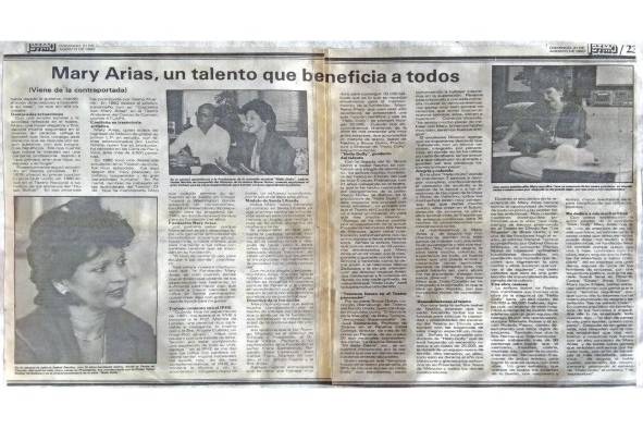 Entrevista a Mary Arias en la revista Istmo, en ocasión de su actuación en el Teatro en Círculo, 1983 Entrevista a Mary Arias en la revista Istmo, en ocasión de su actuación en el Teatro en Círculo, 1983