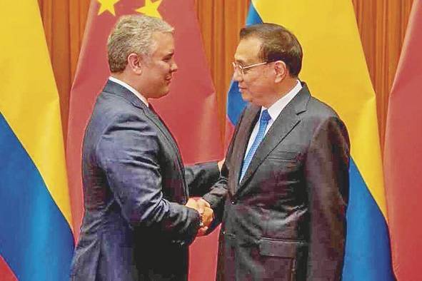 El presidente de Colombia Iván Duque en su visita a China. El presidente de Colombia Iván Duque en su visita a China.