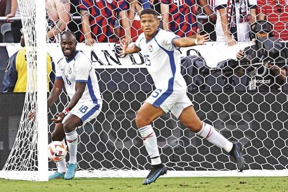 Iván Anderson celebra su gol anotado ante Estados Unidos. Iván Anderson celebra su gol anotado ante Estados Unidos.