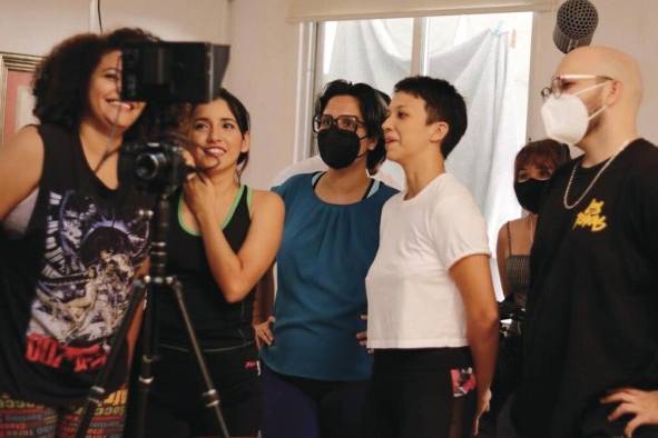 Durante la producción del cortometraje Durante la producción del cortometraje