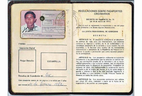 Pasaporte emitido en 1980 Pasaporte emitido en 1980