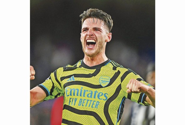 Declan Rice durante un partido con el Arsenal. Declan Rice durante un partido con el Arsenal.