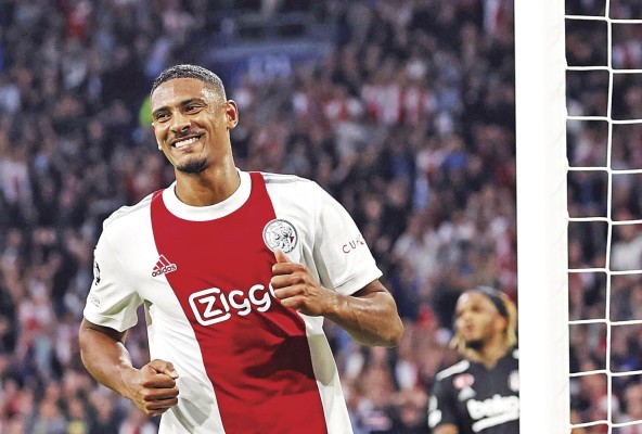 El delantero del Ajax Sébastien Haller en su primera temporada de la Liga de Campeones. El delantero del Ajax Sébastien Haller en su primera temporada de la Liga de Campeones.