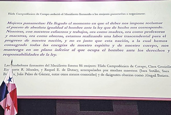 El primer manifiesto fue redactado por Elida Campodónico de Crespo. El primer manifiesto fue redactado por Elida Campodónico de Crespo.
