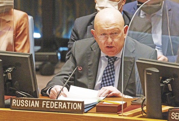 El embajador ruso ante la ONU, Vasili Nebenzia El embajador ruso ante la ONU, Vasili Nebenzia