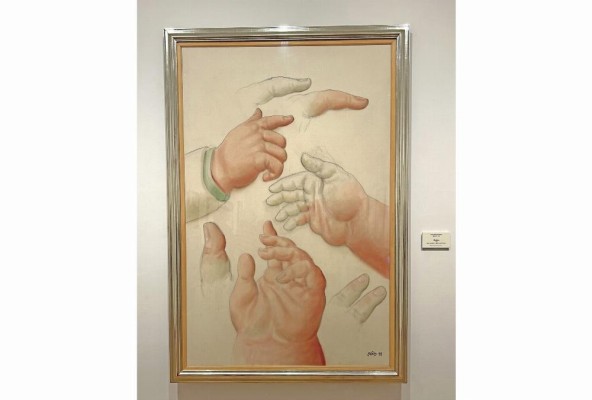 Pintura de Fernando Botero “Manos” de 1998. Pintura de Fernando Botero “Manos” de 1998.
