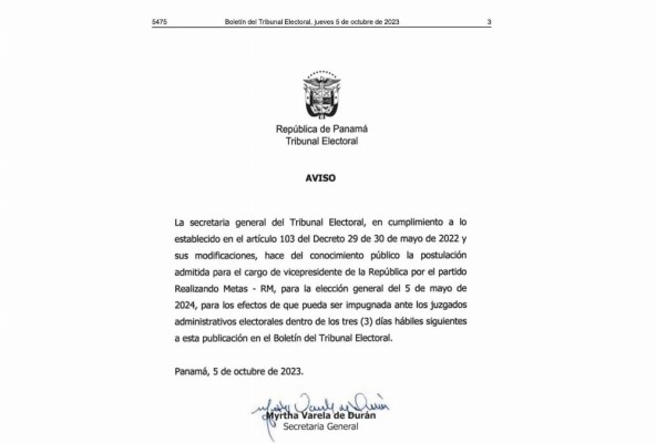 Aviso de postulación Aviso de postulación