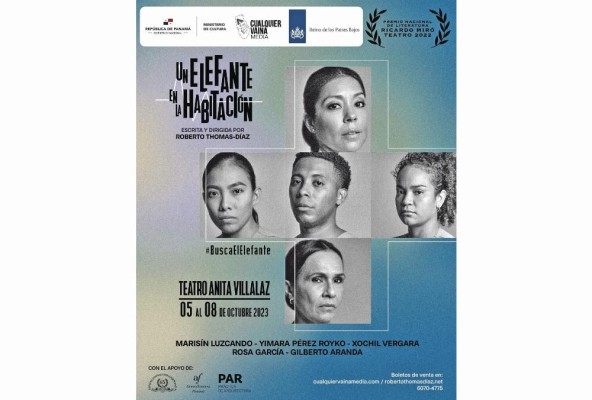 'Un elefante en la habitación' será presentada del 5 al 8 de octubre de 2023 en el teatro Anita Villalaz. 'Un elefante en la habitación' será presentada del 5 al 8 de octubre de 2023 en el teatro Anita Villalaz.