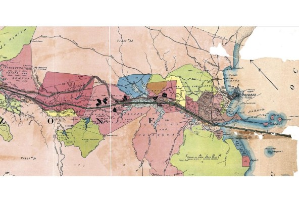 El mapa muestra la tierra en la Zona del Canal que ha sido destinada para todos los propósitos que requiriese el gobierno de la antigua Zona, indicando si la tierra pertenecía al Gobierno estadounidense, a la compañía del ferrocarril o a individuos privados. Este mapa fue elaborado en 1912. El mapa muestra la tierra en la Zona del Canal que ha sido destinada para todos los propósitos que requiriese el gobierno de la antigua Zona, indicando si la tierra pertenecía al Gobierno estadounidense, a la compañía del ferrocarril o a individuos privados. Este mapa fue elaborado en 1912.