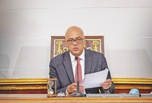 El presidente de la Asamblea Nacional de Venezuela, Jorge Rodríguez, durante una sesión el 5 de enero de 2021. El presidente de la Asamblea Nacional de Venezuela, Jorge Rodríguez, durante una sesión el 5 de enero de 2021.