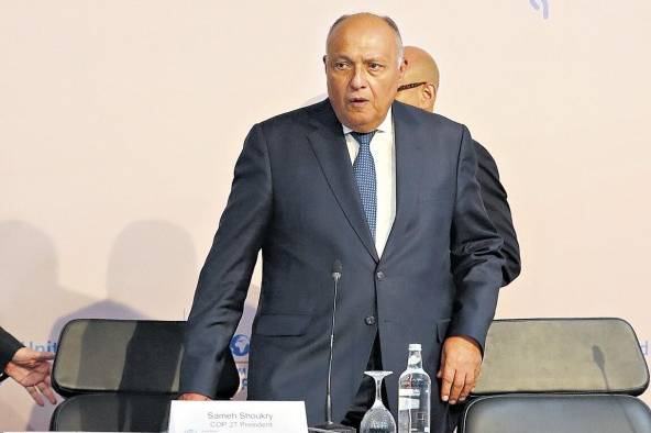 El ministro egipcio y presidente de la COP 27. El ministro egipcio y presidente de la COP 27.