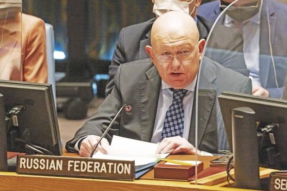 El embajador ruso ante la ONU, Vasili Nebenzia El embajador ruso ante la ONU, Vasili Nebenzia
