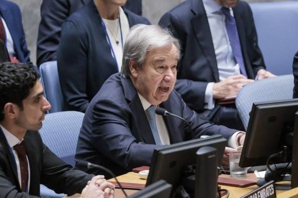 Fotografía cedida por la ONU donde aparece su secretario general, António Guterres. Fotografía cedida por la ONU donde aparece su secretario general, António Guterres.