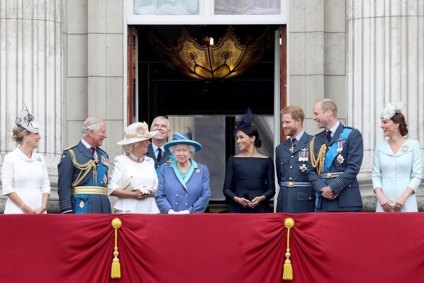 La familia real en el Palacio de Buckhingham en 2018. La familia real en el Palacio de Buckhingham en 2018.