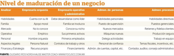 Nivel de maduración de un negocio. Nivel de maduración de un negocio.
