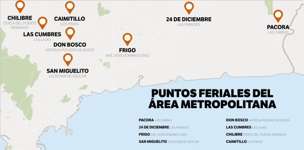 Puntos de las ferias de IMA para la venta de jamón. Puntos de las ferias de IMA para la venta de jamón.