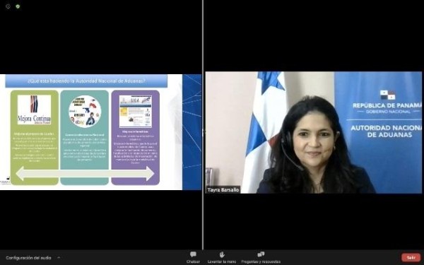 La directora general de Aduanas, Tayra Barsallo, trató el tema del comercio electrónico durante un webinar. La directora general de Aduanas, Tayra Barsallo, trató el tema del comercio electrónico durante un webinar.